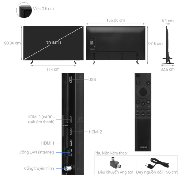 SMART TIVI CRYSTAL UHD 4K 70 INCH SAMSUNG UA70DU7000