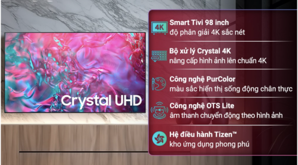 SMART TIVI CRYSTAL UHD 4K 98 INCH SAMSUNG UA98DU9000