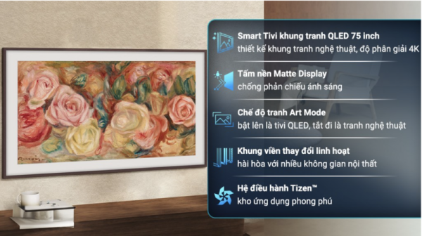 SMART TIVI KHUNG TRANH THE FRAME QLED 4K 75 INCH SAMSUNG QA75LS03D