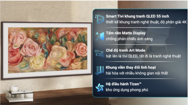 SMART TIVI KHUNG TRANH THE FRAME QLED 4K 50 INCH SAMSUNG QA55LS03D