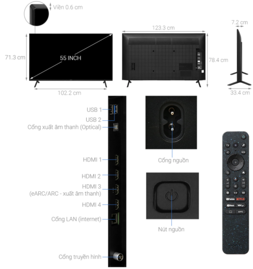 GOOGLE TIVI 4K 55 INCH SONY K 55S30