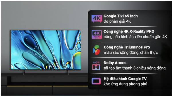 GOOGLE TIVI 4K 65 INCH SONY K 65S30