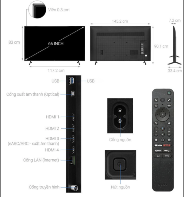 GOOGLE TIVI 4K 65 INCH SONY K 65S30