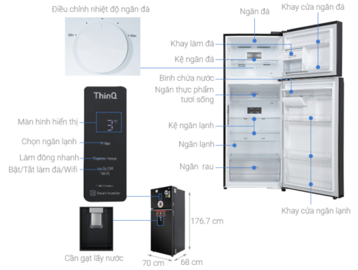 TỦ LẠNH LG INVERTER GN D392BLA