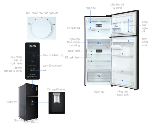 TỦ LẠNH LG INVERTER GN D372BLA