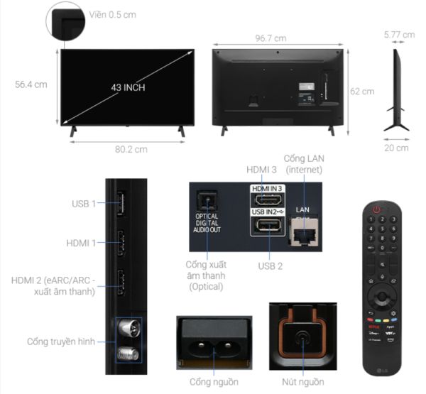 SMART TIVI NANOCELL 4K 43 INCH LG 43NANO81TSA