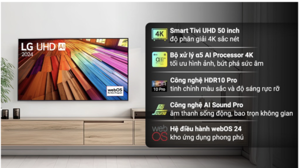 SMART TIVI 4K 50 INCH LG 50UT8050PSB