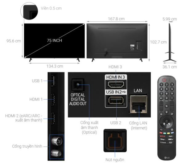 SMART TIVI NANOCELL 4K 75 INCH LG 75NANO81TSA