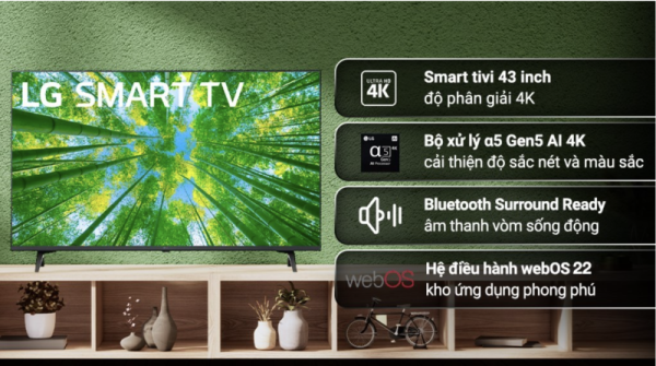 SMART TIVI 4K 43 INCH LG 43UQ7550PSF