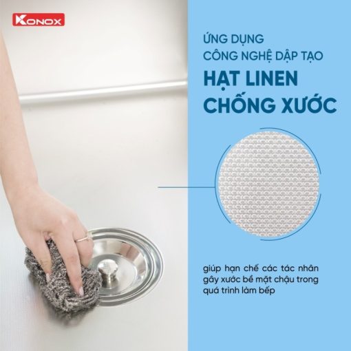 Chậu rửa bát 1 hố chống xước Konox KN6044SU Dekor - 9
