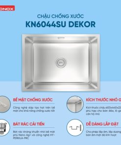 Chậu rửa bát 1 hố chống xước Konox KN6044SU Dekor - 19