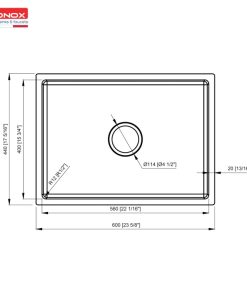 Chậu rửa bát 1 hố chống xước Konox KN6044SU Dekor - 17