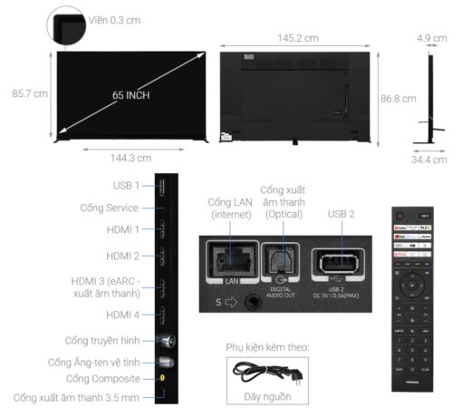 SMART TIVI OLED 4K 65 INCH TOSHIBA 65X9900LP