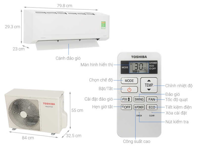 MÁY LẠNH TOSHIBA INVERTER 2 HP RAS H18S4KCV2G V