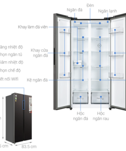 TỦ LẠNH TOSHIBA INVERTER SIDE BY SIDE GR RS600WI PMV(37) SG