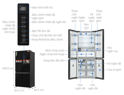 TỦ LẠNH TOSHIBA INVERTER GR RF665WIA PGV(22) XK