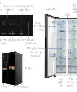 TỦ LẠNH TOSHIBA INVERTER SIDE BY SIDE GR RS755WIA PGV(22) XK