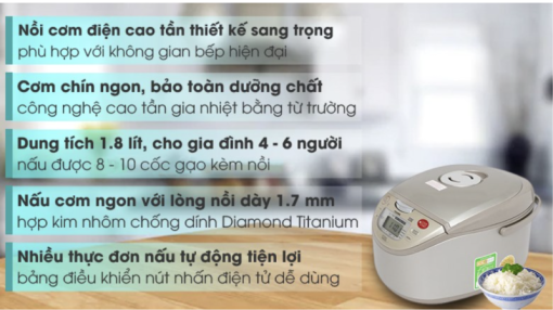 NỒI CƠM CAO TẦN TOSHIBA RC 18RH(CG)VN