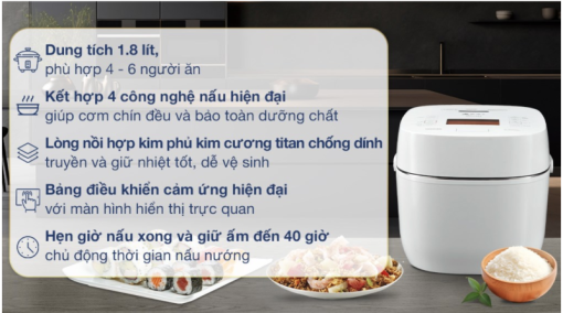 NỒI CƠM ÁP SUẤT CAO TẦN TOSHIBA RC 18VXWVN(W)