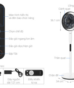 QUẠT ĐỨNG TOSHIBA F DSC80XVN(W) 25W - 9