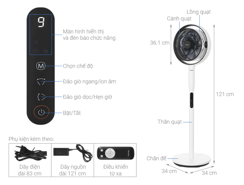 QUẠT ĐỨNG TOSHIBA F DSC80XVN(W) 25W