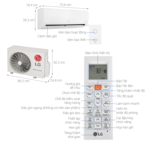 MÁY LẠNH LG INVERTER V10WIN1