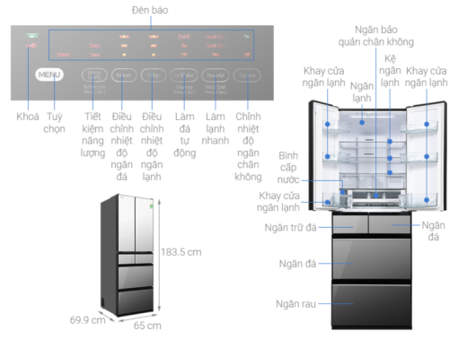 TỦ LẠNH HITACHI INVERTER MULTI DOOR R HW540RV(X)