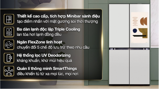 TỦ LẠNH SAMSUNG INVERTER MULTI DOOR BESPOKE RF65DB990012SV