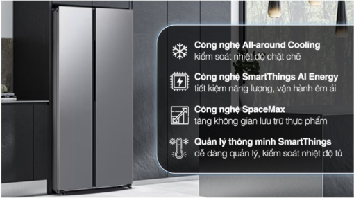 TỦ LẠNH SAMSUNG INVERTER SIDE BY SIDE RS57DG400EM9SV