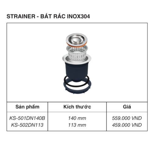 Bát rác inox KLUGER KS-501DN140B - 3