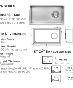 Chậu rửa bát KLUGER KH8045FS-S80
