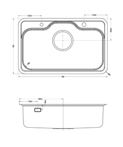 Chậu rửa bát KLUGER KT8050FB-S80 Plus