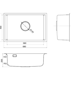 Chậu rửa bát KLUGER KU8121B-S68