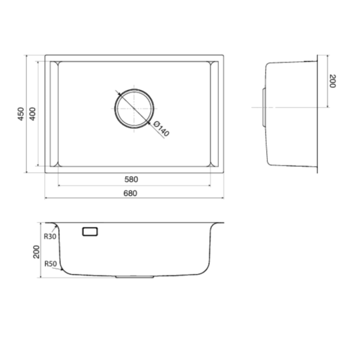 Chậu rửa bát KLUGER KU8121B-S68