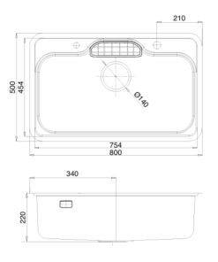 Chậu rửa bát KLUGER KW8151FS-S80 Plus