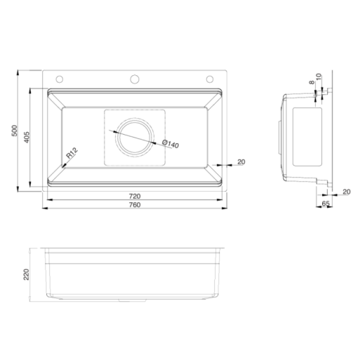 Chậu rửa bát KLUGER KWF8161FB-S76 Plus