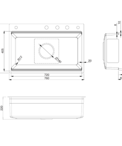 Chậu rửa bát KLUGER KWF8161FB-S76W Plus