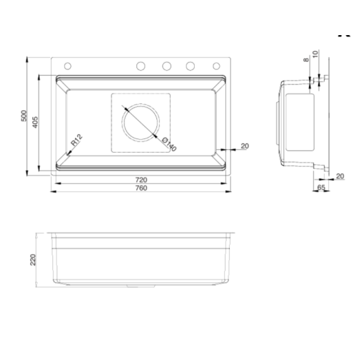 Chậu rửa bát KLUGER KWF8161FB-S76W Plus