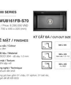 Chậu rửa bát KLUGER KWU8161FB-S70