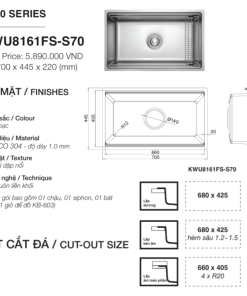 Chậu rửa bát KLUGER KWU8161FS-S70