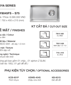 Chậu rửa bát KLUGER KY7545FS-S75