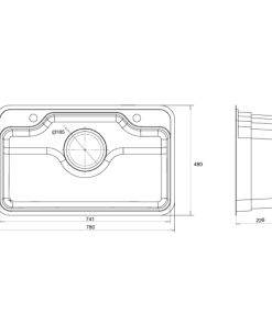 Chậu rửa bát KLUGER KT8050FB-S80 màu đen - 12 Chậu rửa bát KLUGER KT8050FB-S80