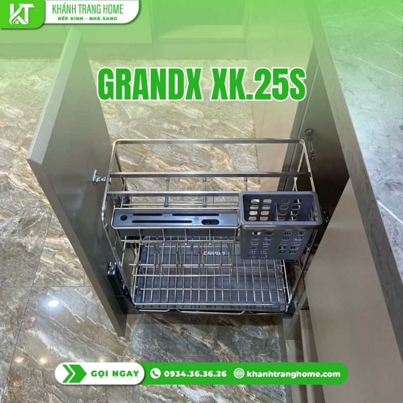 Giá đựng chai lọ gia vị dao thớt GrandX XK.25S - 28 Giá đựng chai lọ gia vị dao thớt GrandX XK.25S