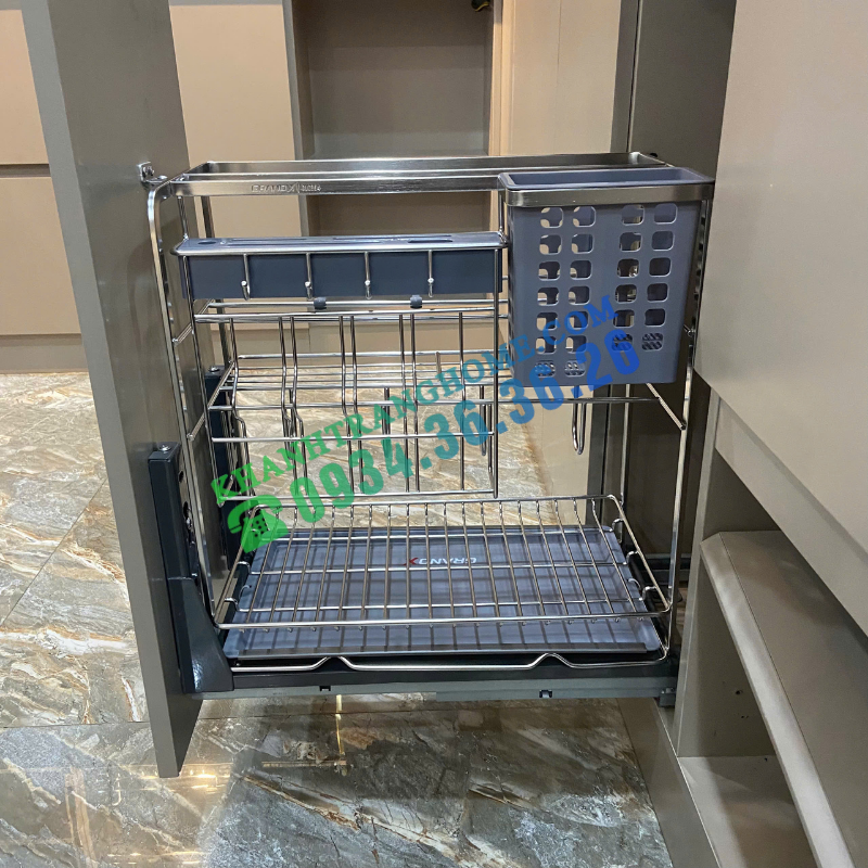 Giá đựng chai lọ gia vị dao thớt GrandX XK.25S2 - 32 Giá đựng chai lọ gia vị dao thớt GrandX XK.25S2