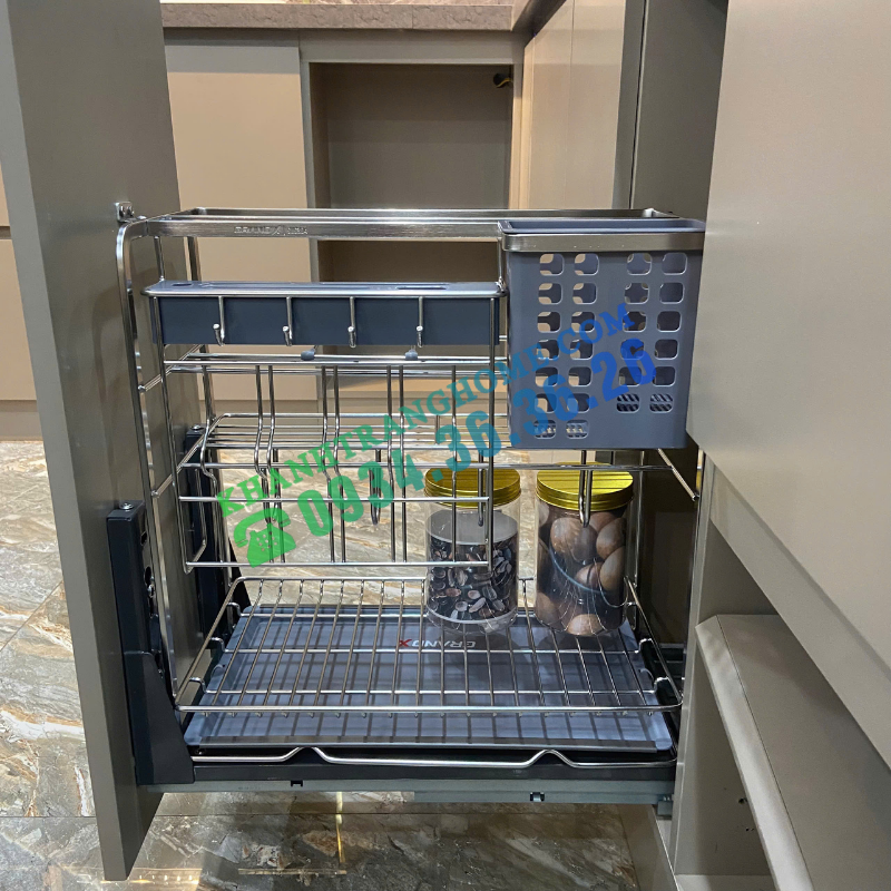 Giá đựng chai lọ gia vị dao thớt GrandX XK.25S2 - 35 Giá đựng chai lọ gia vị dao thớt GrandX XK.25S2