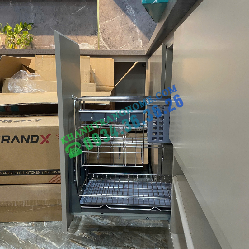 Giá đựng chai lọ gia vị dao thớt GrandX XK.25S2 - 37 Giá đựng chai lọ gia vị dao thớt GrandX XK.25S2