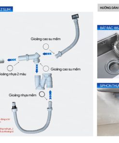 Siphon chậu rửa bát 1 hố Kluger Z-SLIM