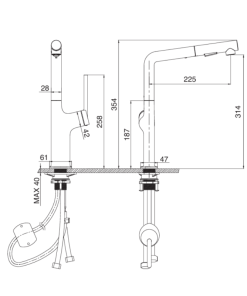 Vòi rửa chén KLUGER KLF0001S