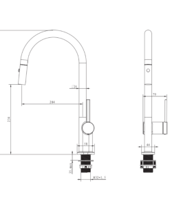 Vòi rửa chén KLUGER KLF0003SC