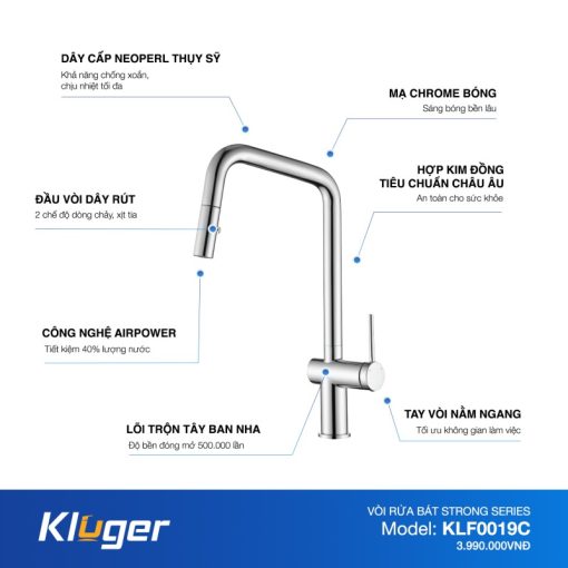 Vòi rửa chén KLUGER KLF0019C